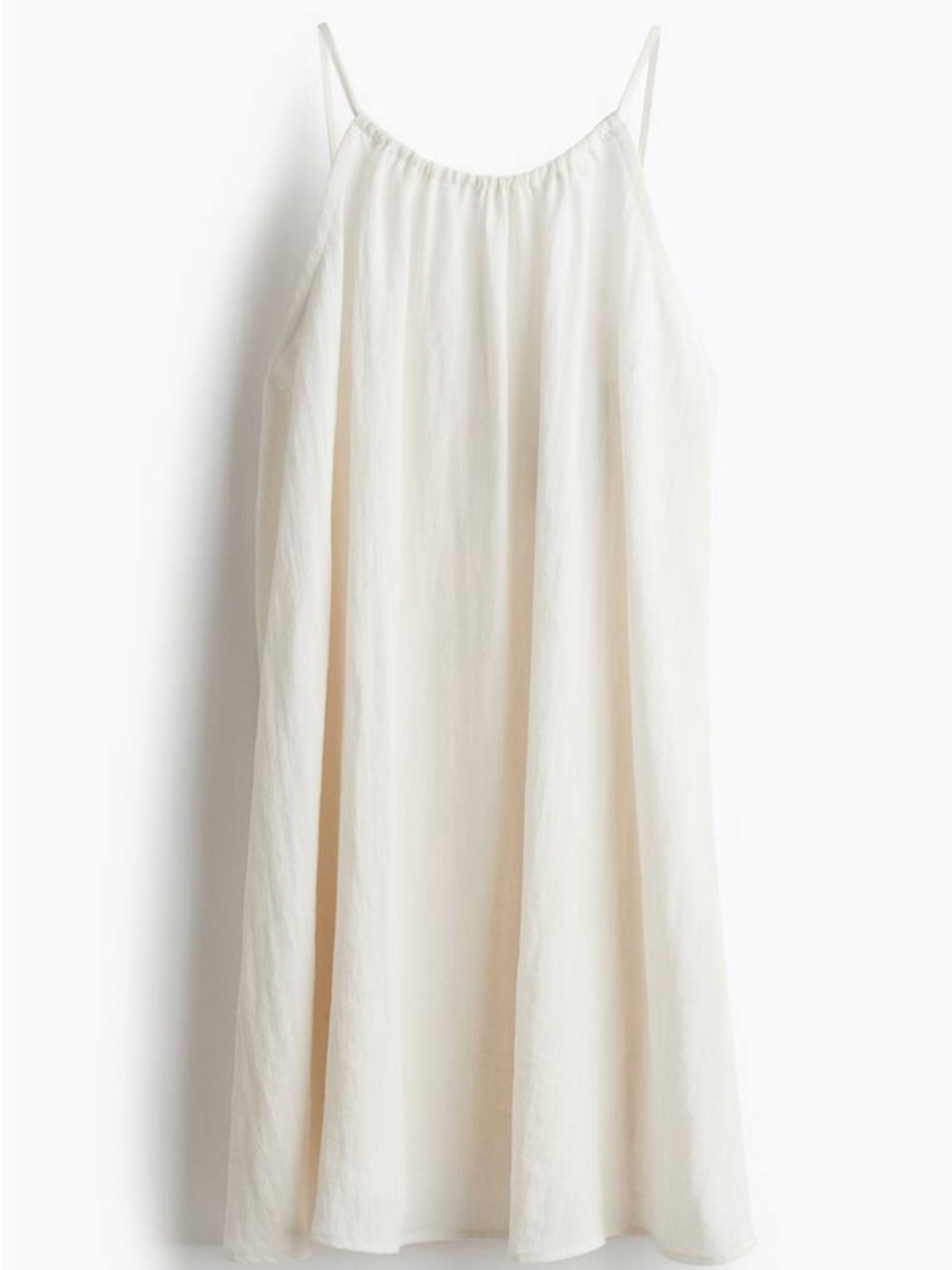NWT H&M White Minimalist Sleeveless Halter Style Swing Dress Size M